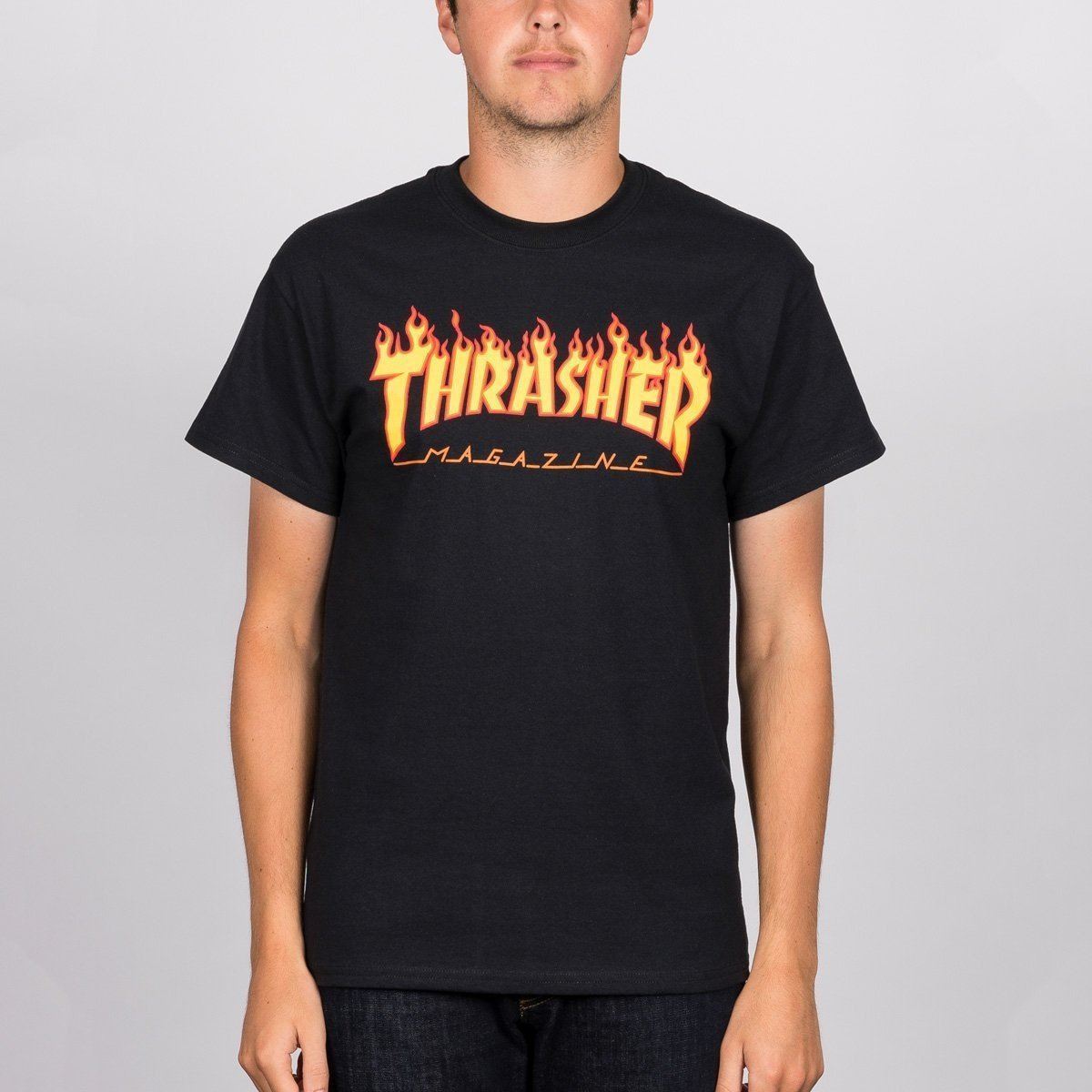 Thrasher Flame Logo Tee Black