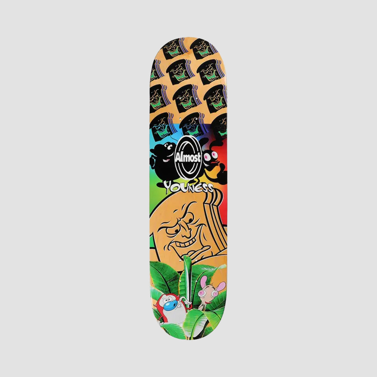 Almost Ren & Stimpy Mixed Up R7 Skateboard Deck Youngess Amrani - 8"