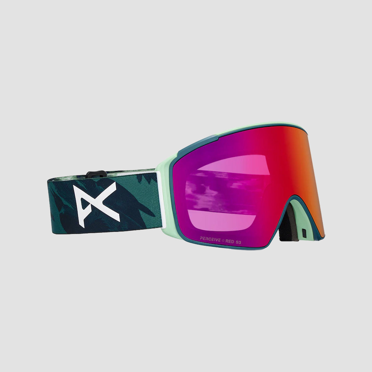 Anon M4S Cylindrical Snow Goggles Family Tree/Perceive Sunny Red + Bonus Lens Perceive Cloudy Burst + MFI Face Mask