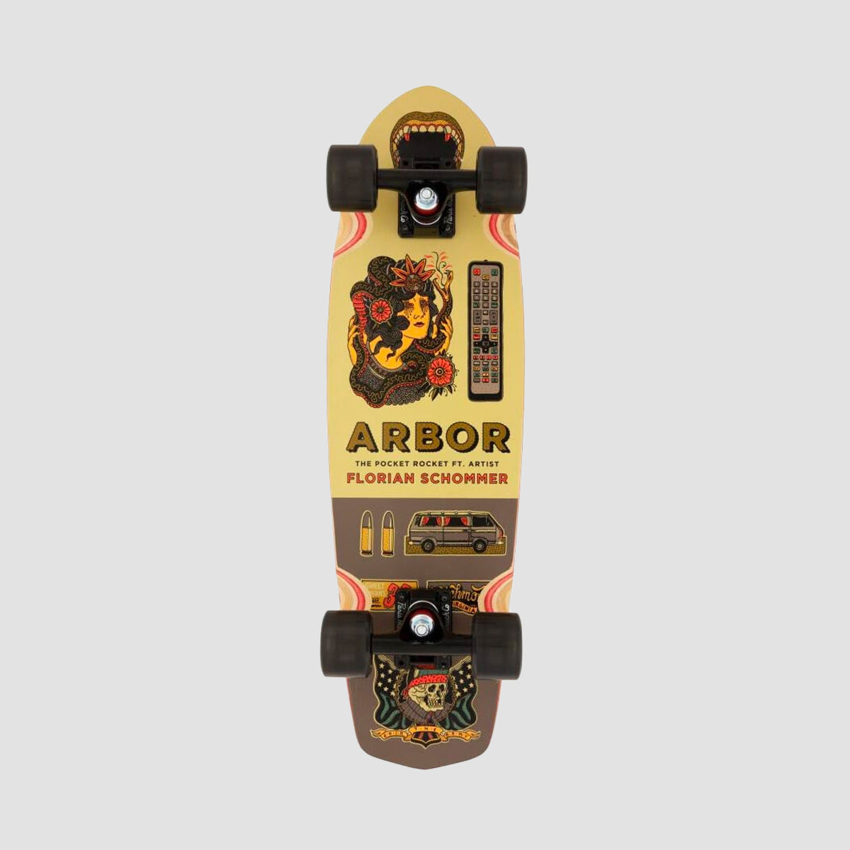 Arbor Artist Pocket Rocket (Slight 2nd's) Cruiser Skateboard Multi/Black - 27"