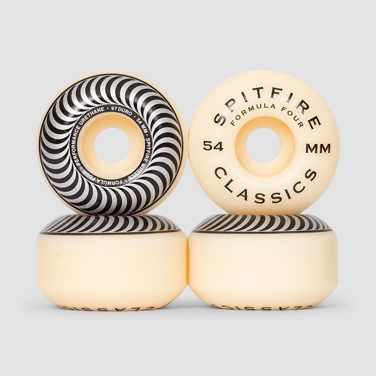 Spitfire Formula Four Classic 97DU Skateboard Wheels Natural/Silver 54mm