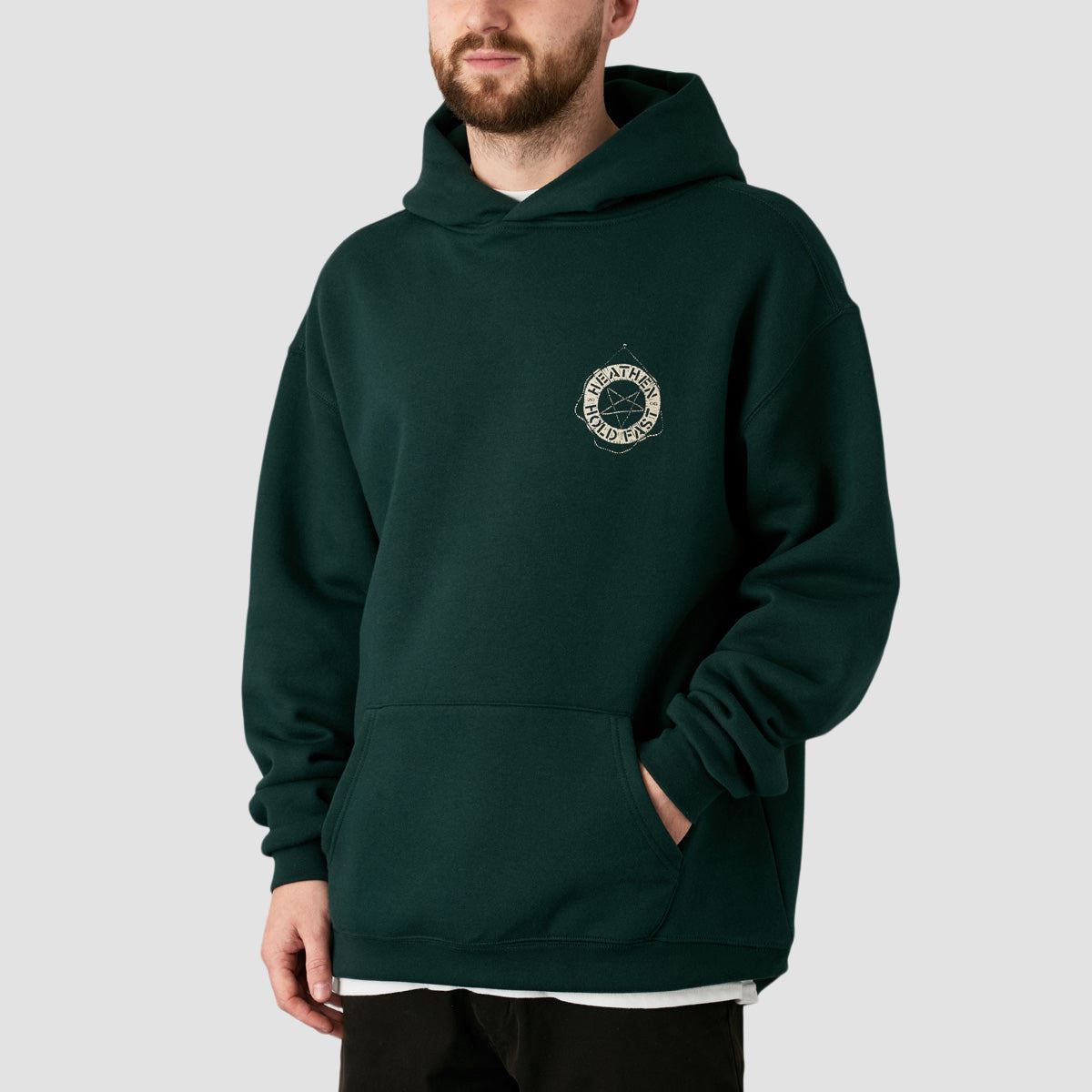 Heathen Stormy Seas Relaxed Fit Pullover Hoodie Pine