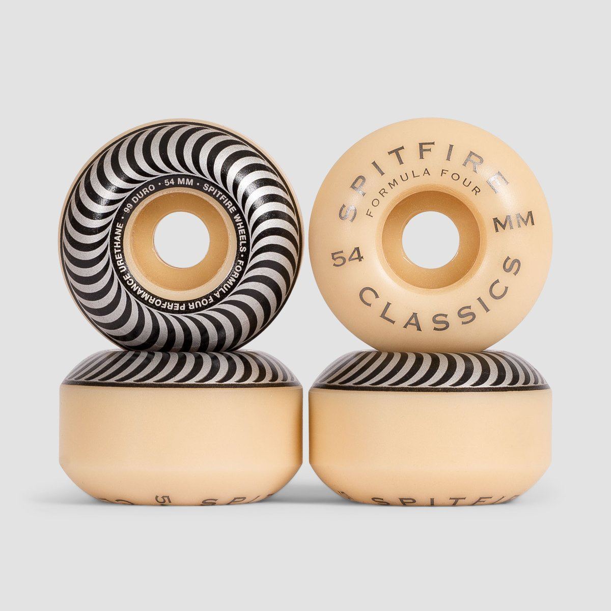 Spitfire Formula Four Classic 99DU Skateboard Wheels Natural/Silver 54mm