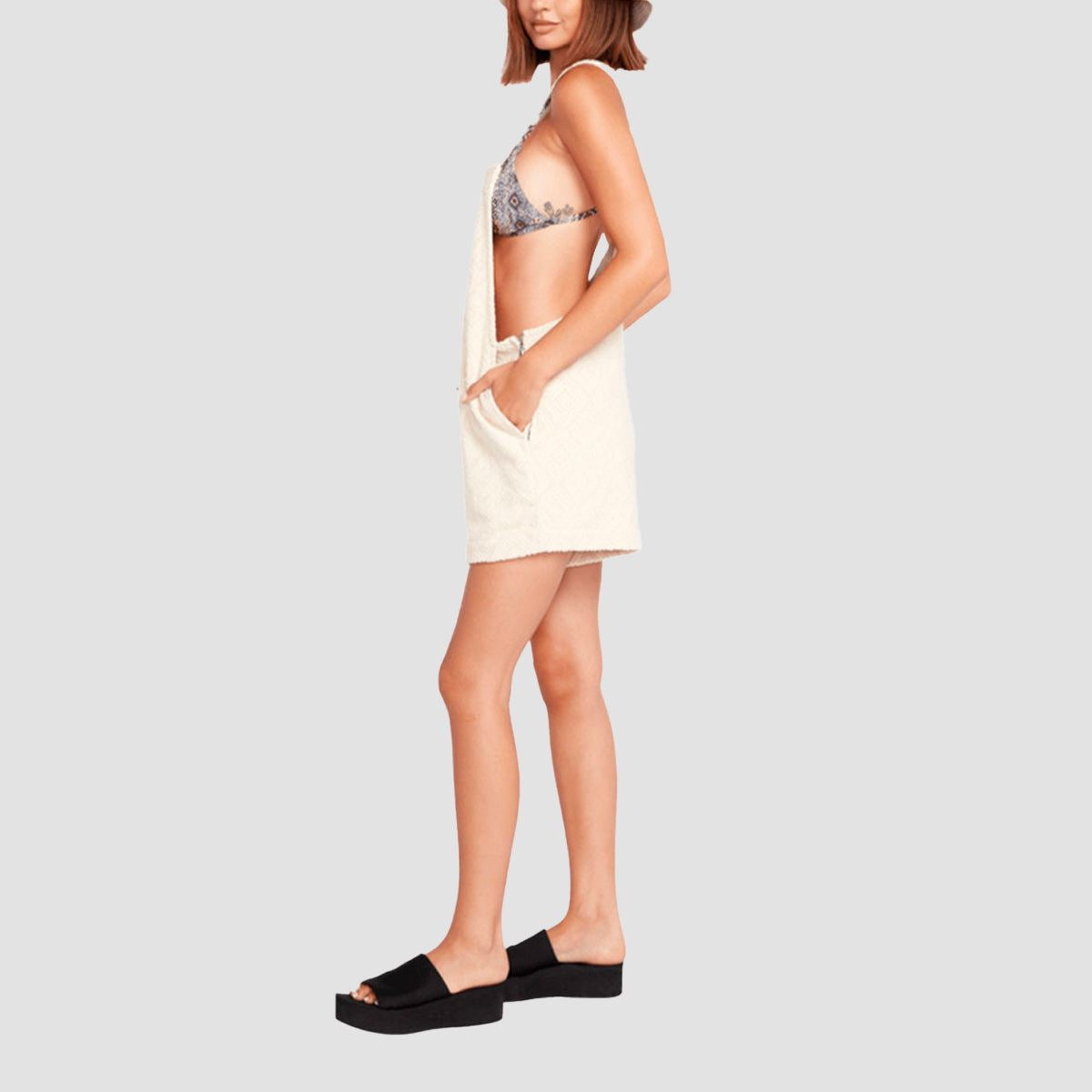 Volcom Apres Sol Romper Shorts Sand - Womens