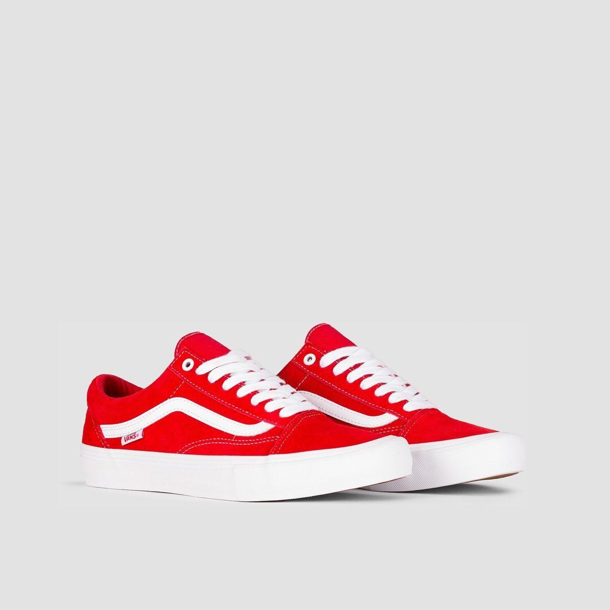 Vans Old Skool Pro Shoes - Suede Red/White