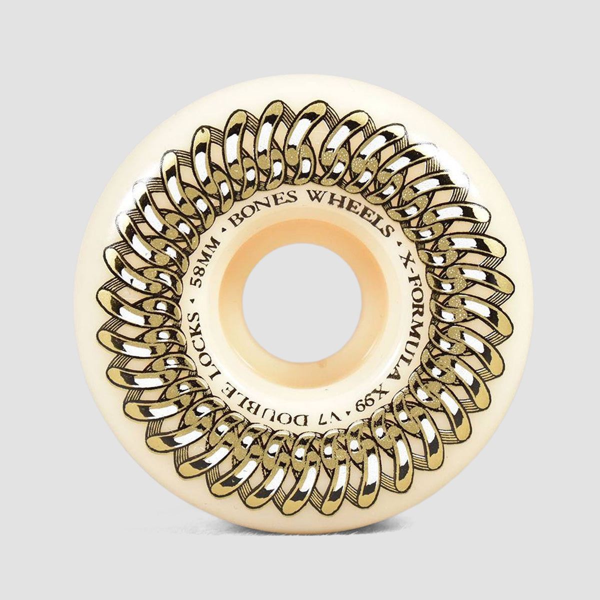 Bones X-Formula Double Lock V7 99A Skateboard Wheels White 58mm