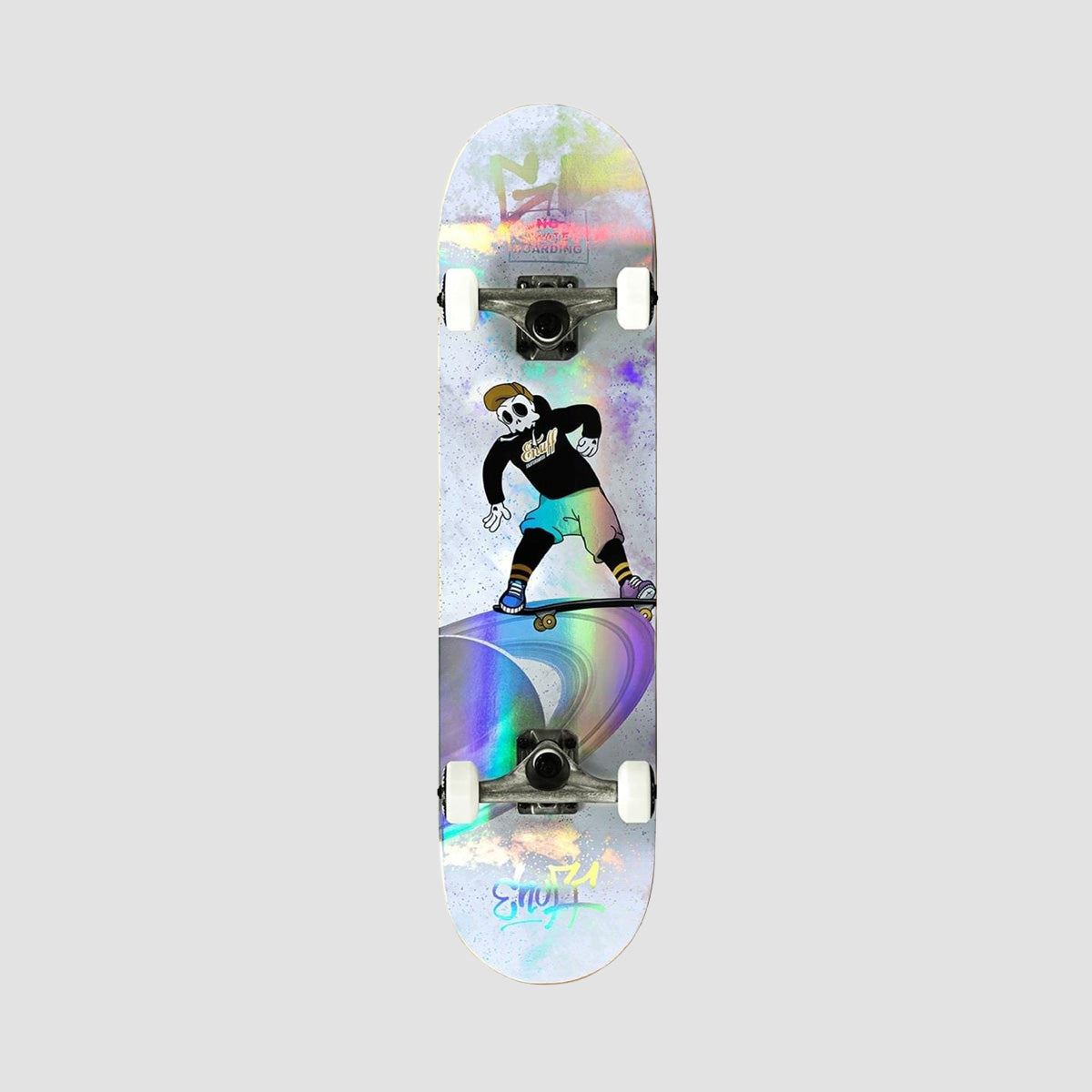 Enuff Skully Hologram Mini Skateboard White - 7.25"