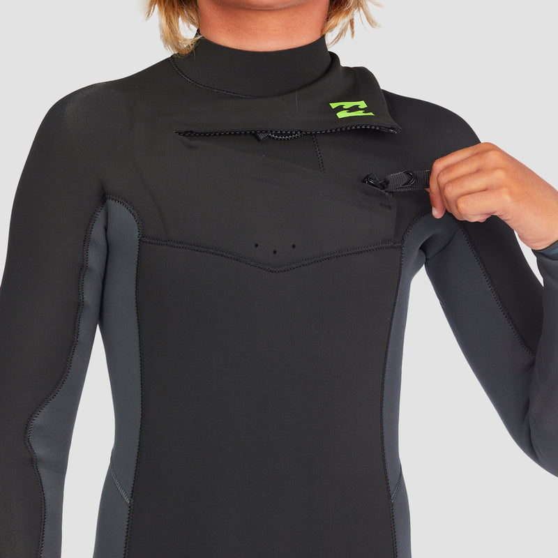 Billabong Absolute 4/3mm Chest Zip Wetsuit Stealth Kids Rollersnakes