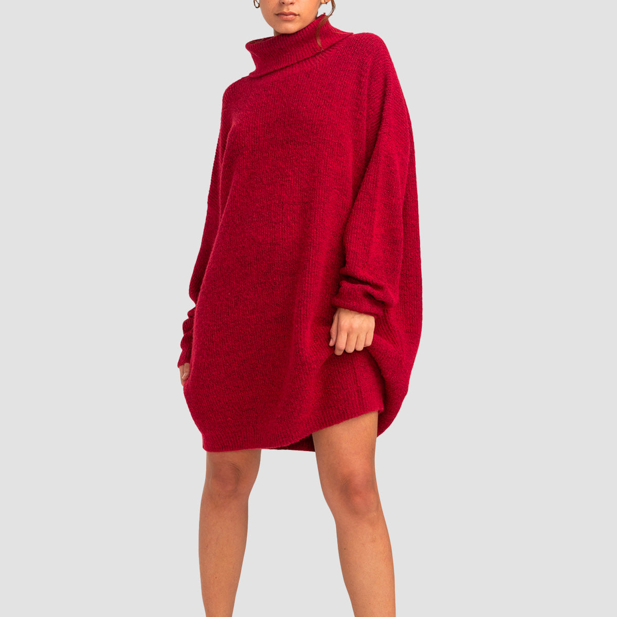Billabong Love Dancing Knitted Jumper Dress Deep Red - Womens