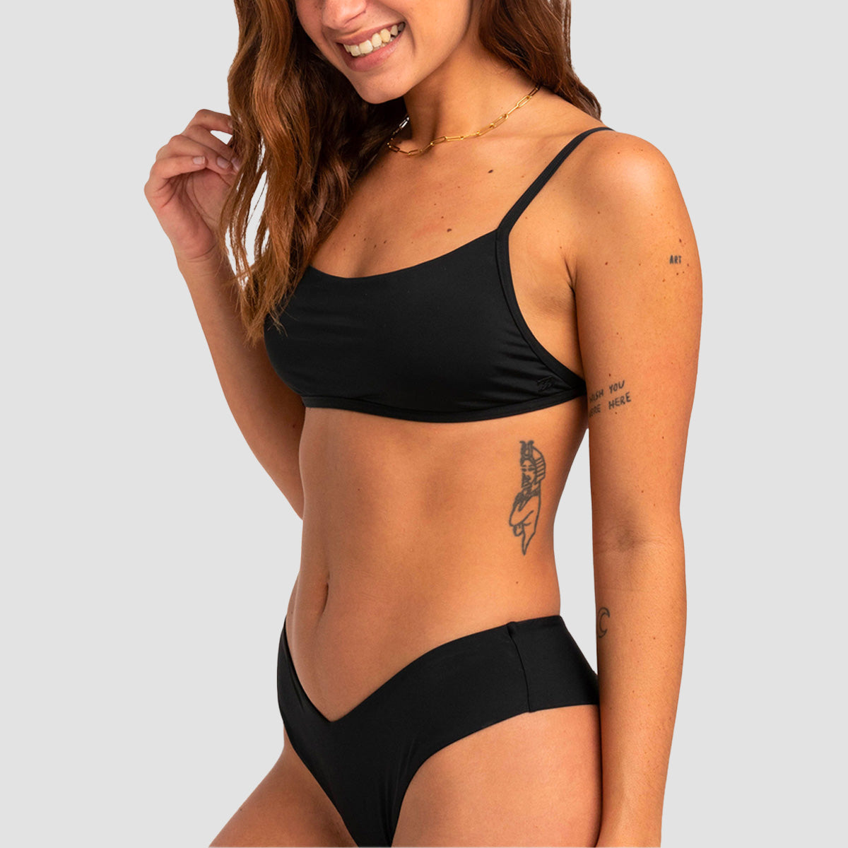 Billabong Sol Searcher Bralette Bikini Top Black Pebble - Womens