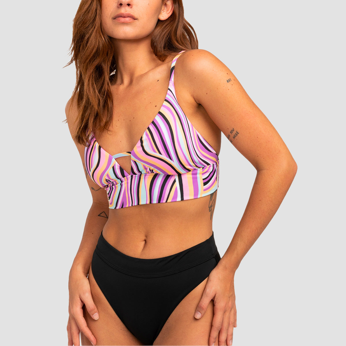 Billabong Sol Searcher V-Neck Cami Bikini Top Stripes - Womens