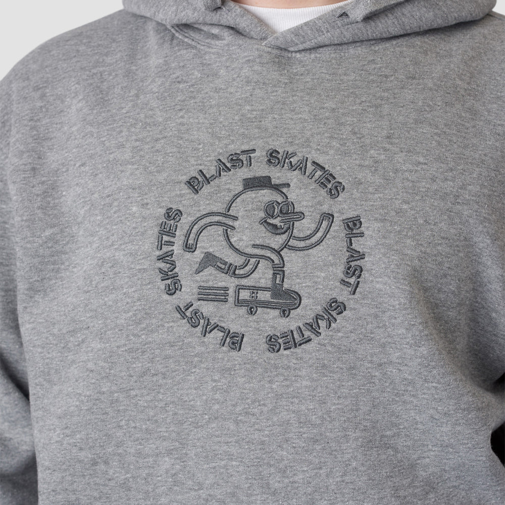 Blast Skates Stencil Logo Pullover Hoodie Ash Grey