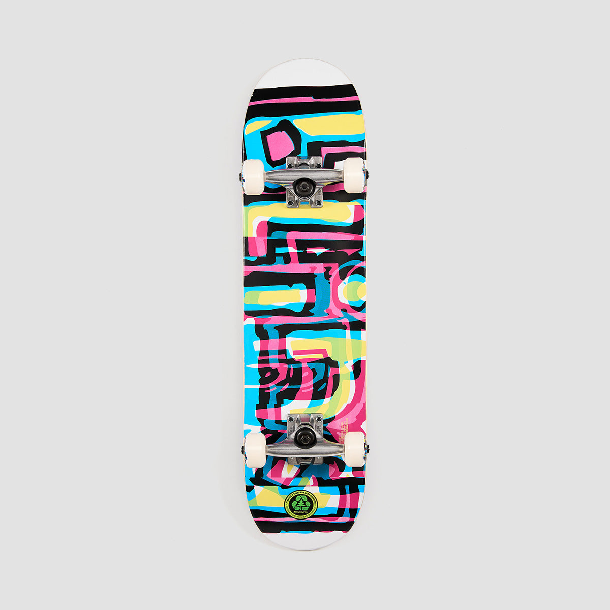 Blind Logo Glitch FP Mid Skateboard White - 7.25"