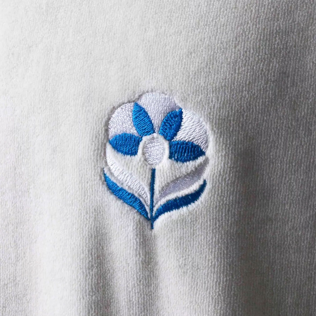 Blue Flowers Velour T-Shirt White