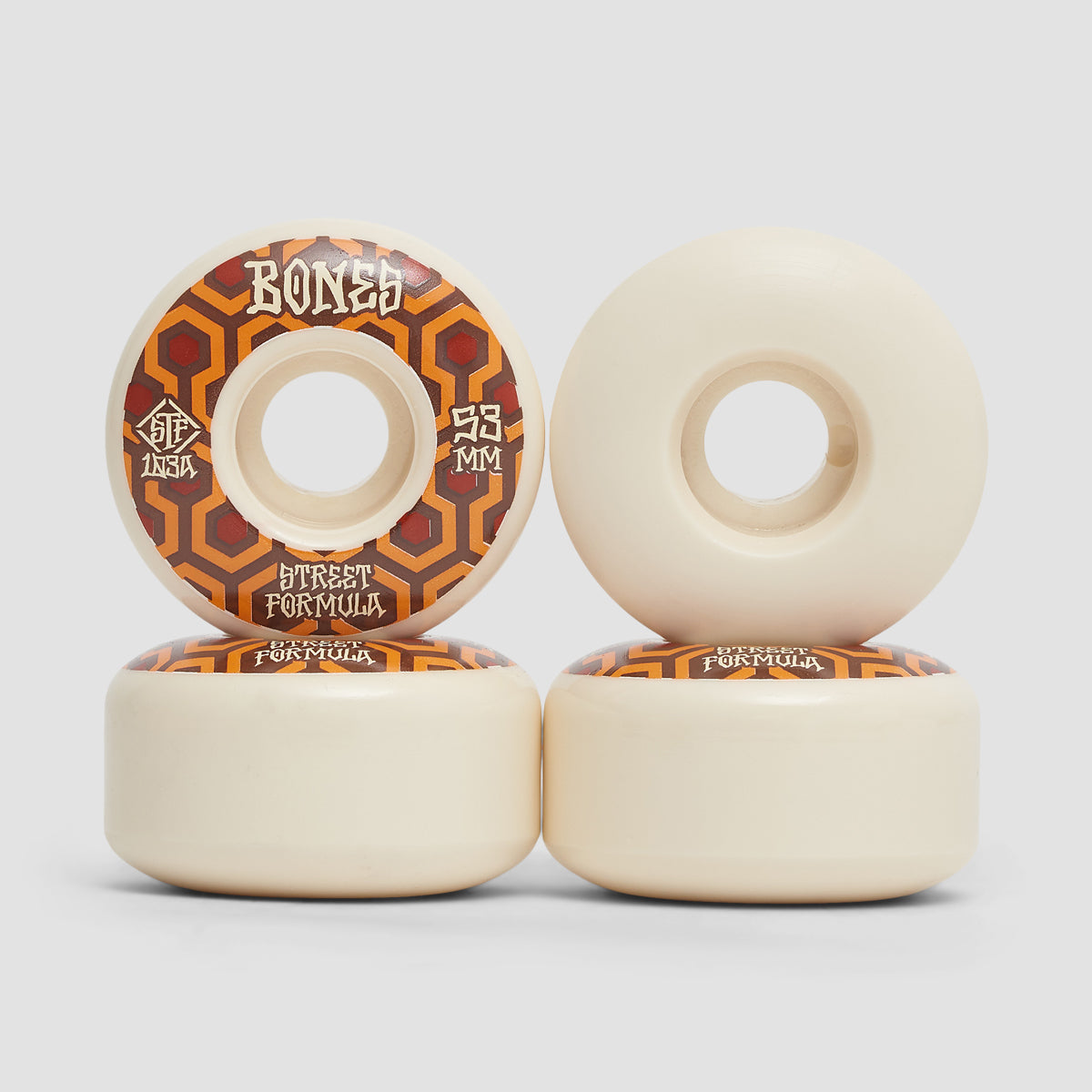 Bones Retros V1 Standard 103A STF Skateboard Wheels White 53mm