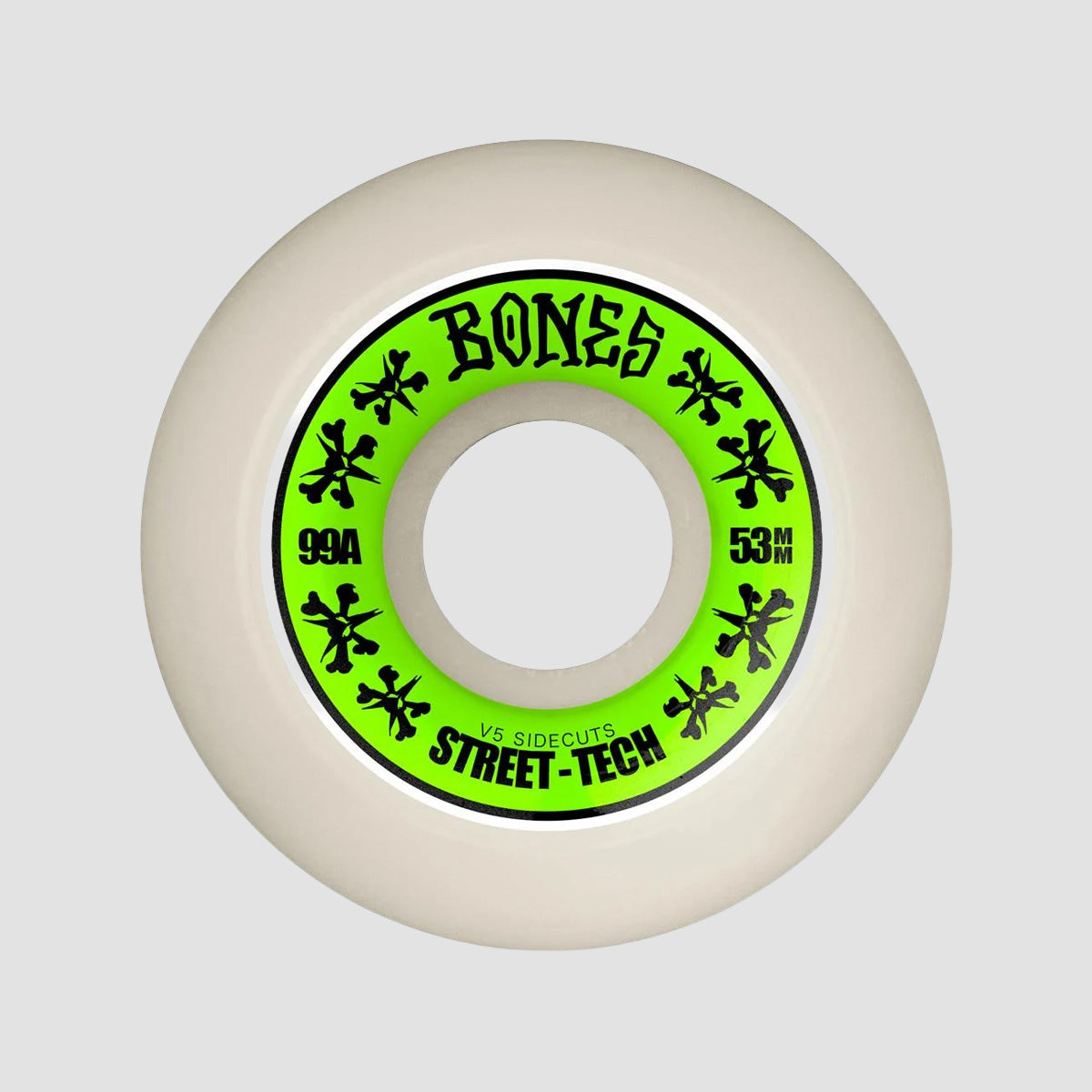 Bones STF V5 Sidecut 99A Skateboard Wheels White 53mm