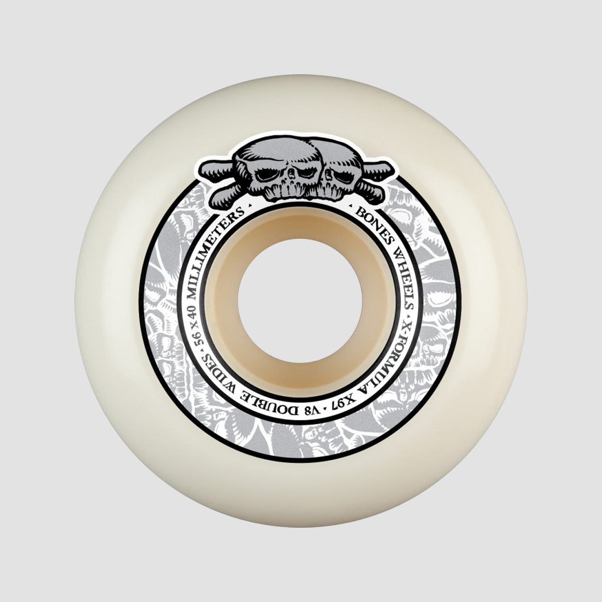 スケートボード Bones wheel X-formula 97a 56mm Bones X-Formula Double Wides V8 97A Skateboard Wheels Natural 56mm