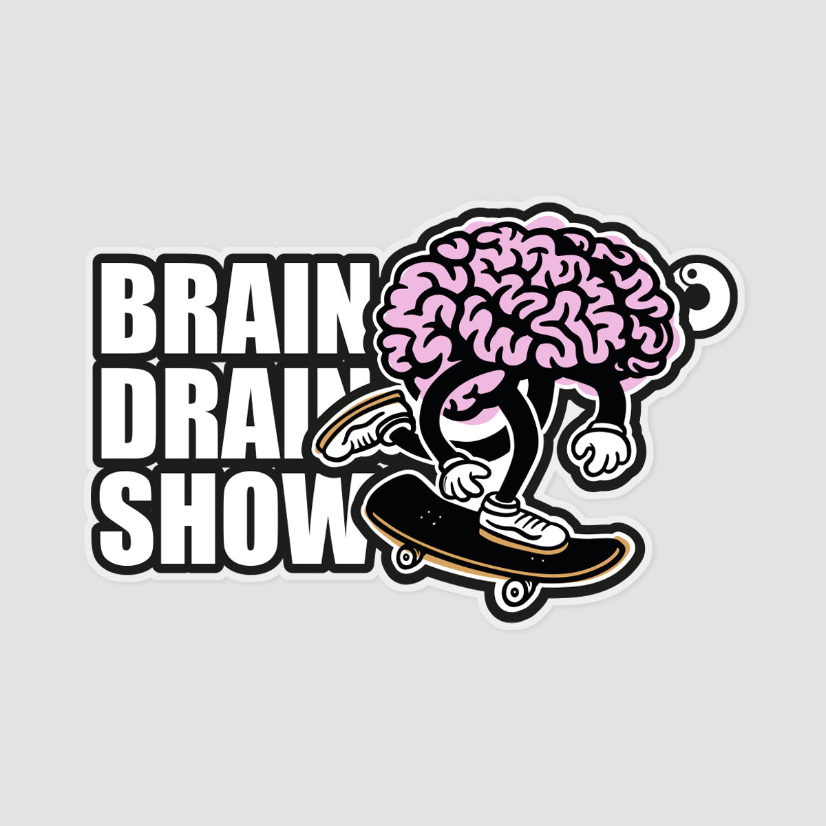 Brain Drain Push Sticker Clear 120x80mm