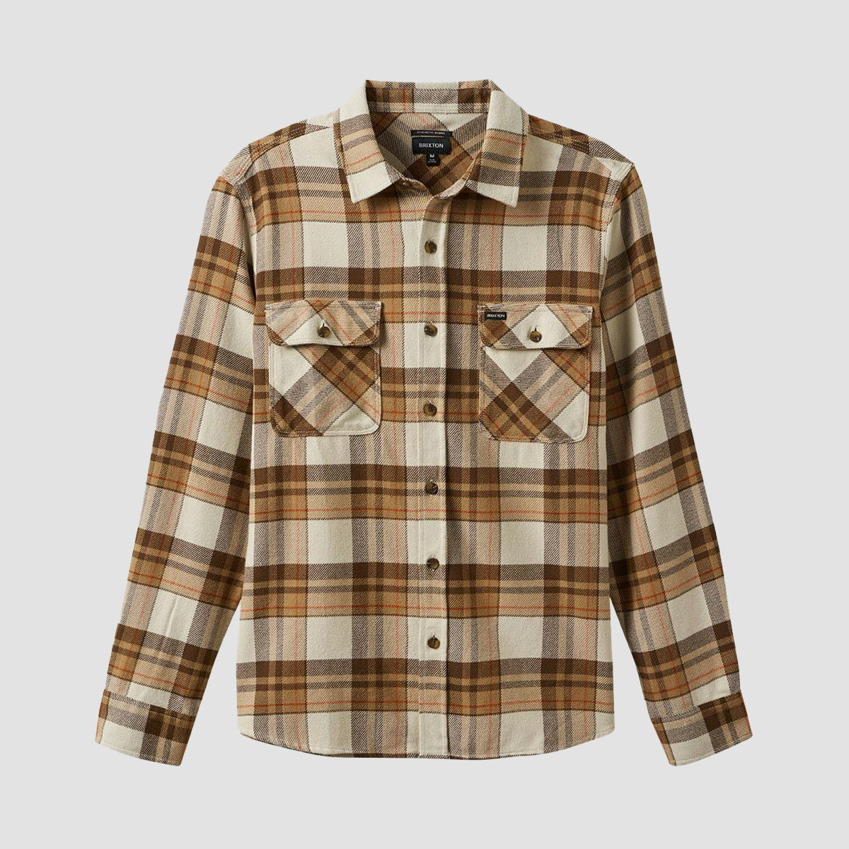 Brixton Bowery Flannel Longsleeve Shirt Whitecap/Pinecone Brown/Burro