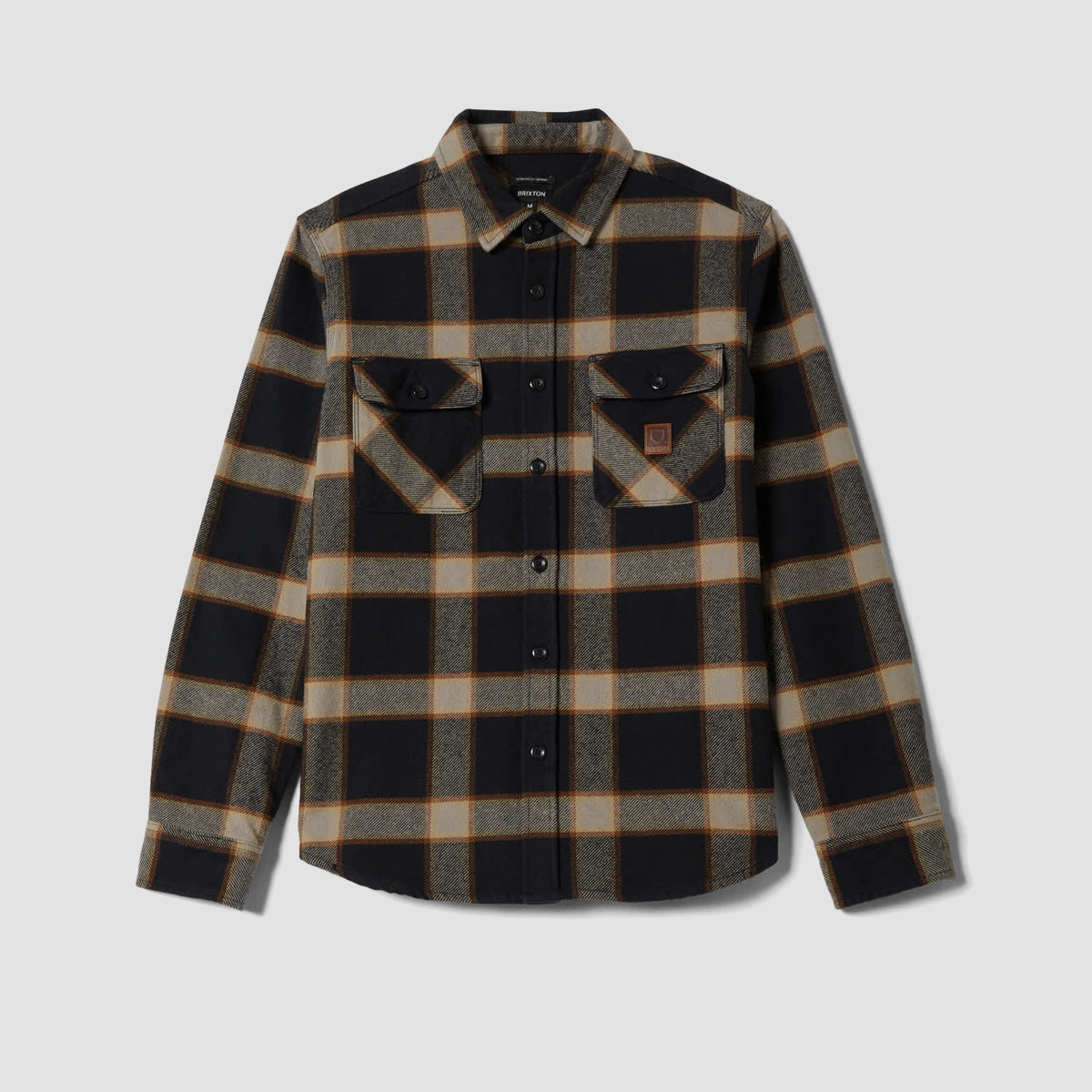 Brixton Bowery Heavyweight Longsleeve Flannel Shirt Black/Cream