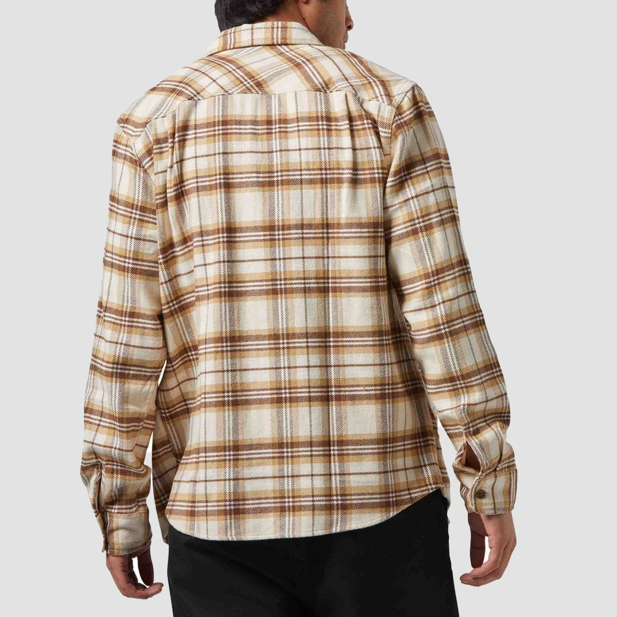 Brixton Bowery Longsleeve Flannel Shirt Whitecap/Sand/Pinecone Brown
