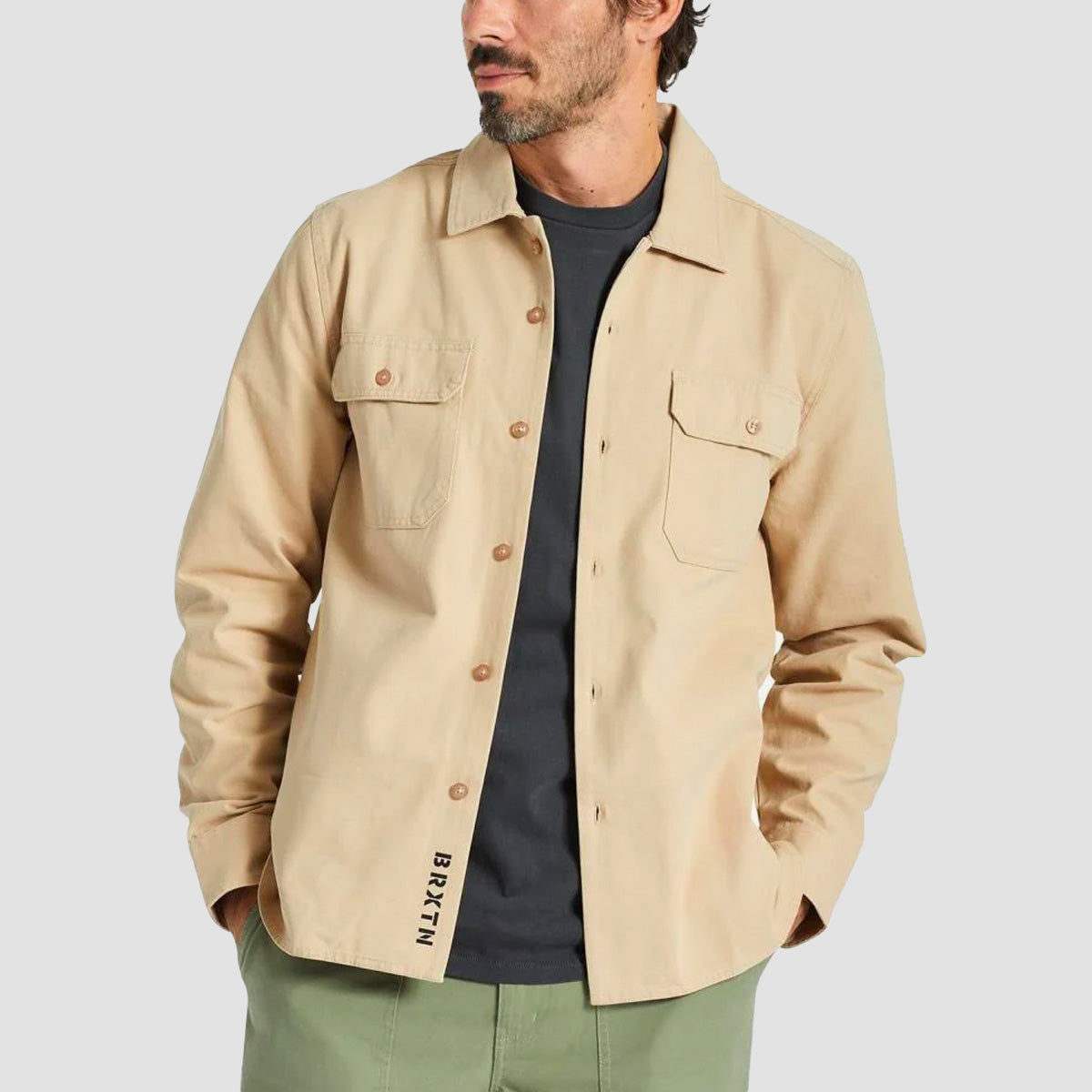 Brixton Bowery Surplus Longsleeve Overshirt Sand