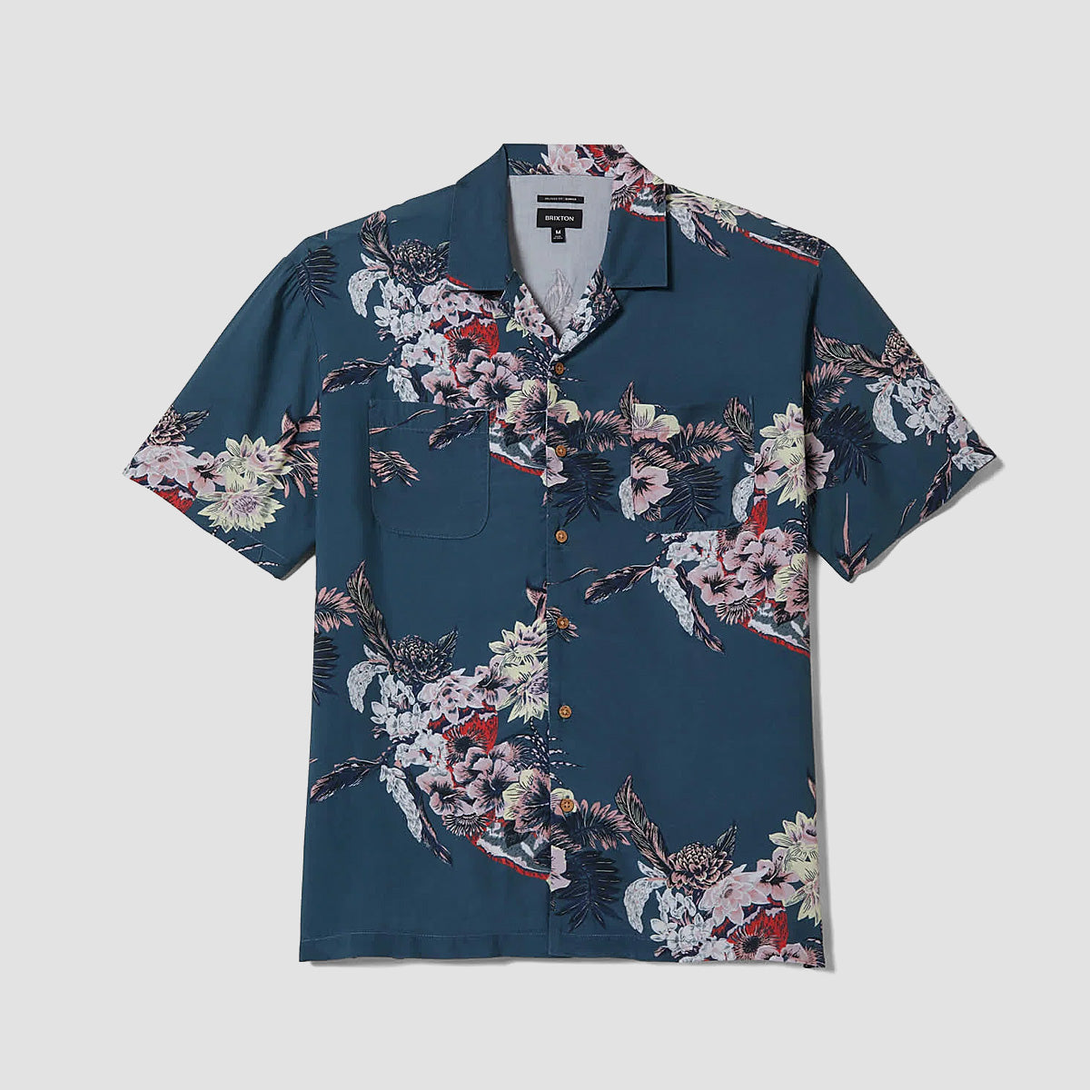 Brixton Bunker Vacation Short Sleeve Shirt Midnight Blue