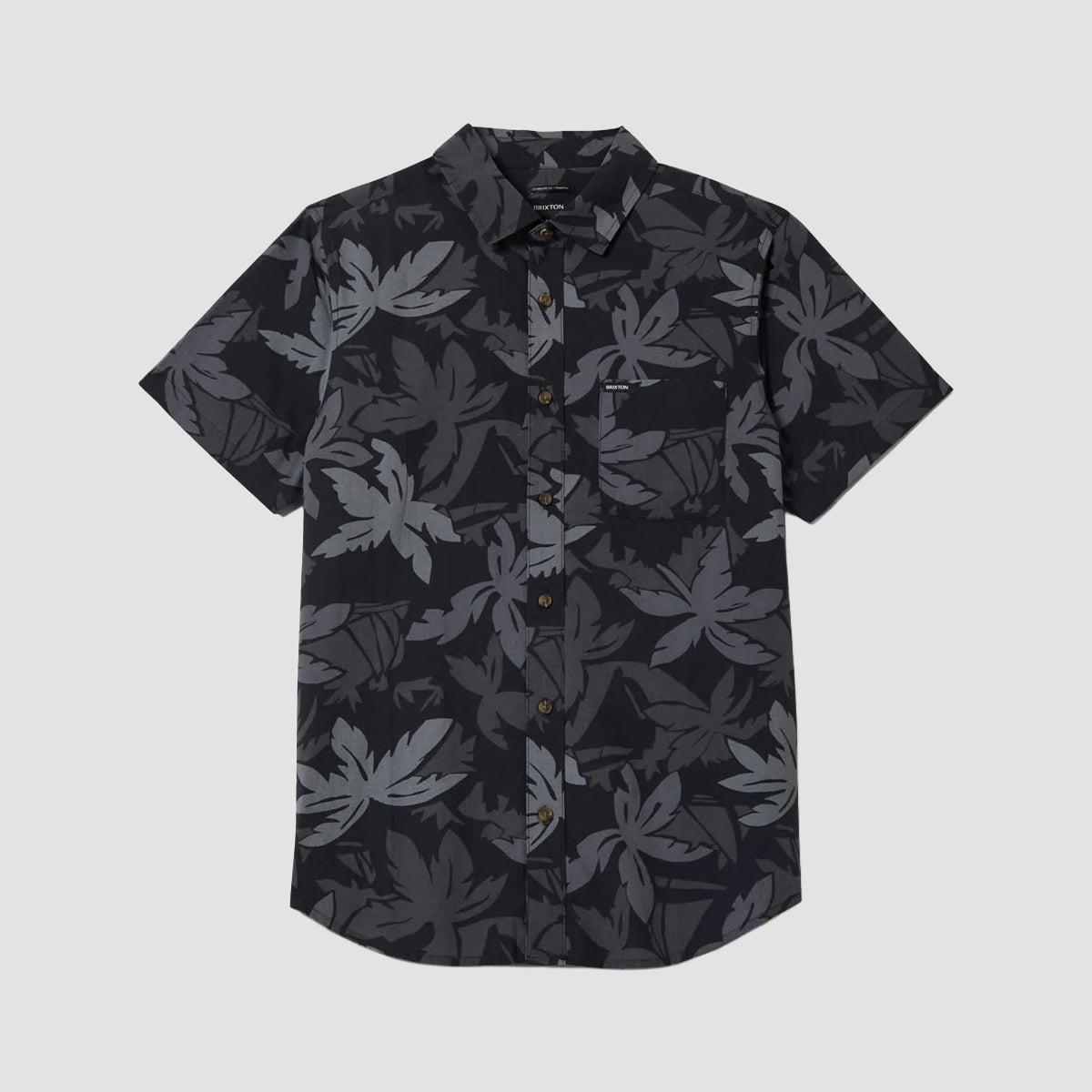 Brixton Charter Print Short Sleeve Shirt Black/Trooper/Future Grey Palm