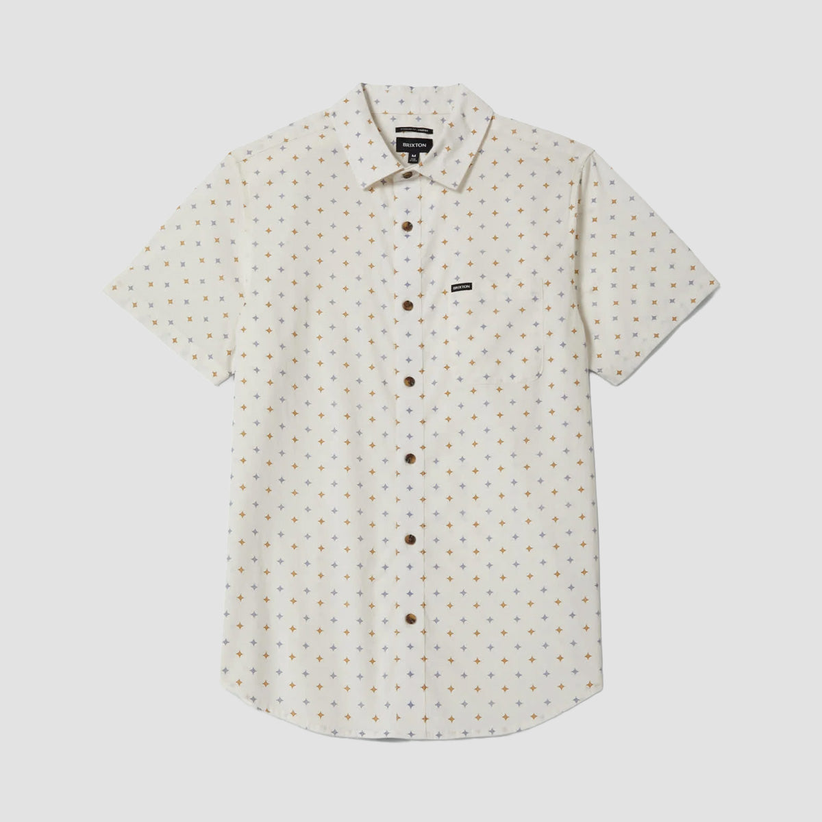 Brixton Charter Print Short Sleeve Shirt Off White/Multi Diamond Tile
