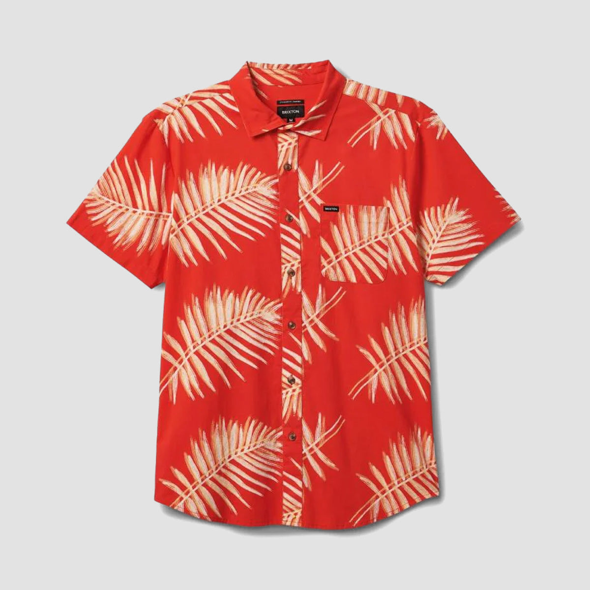 Brixton Charter Print Short Sleeve Woven Shirt Aloha Red/Palm Leaf