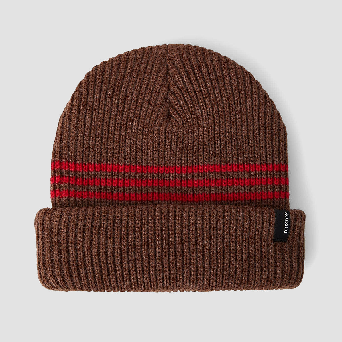 Brixton Chunky Heist Beanie Pinecone Brown/Chili Pepper Stripe