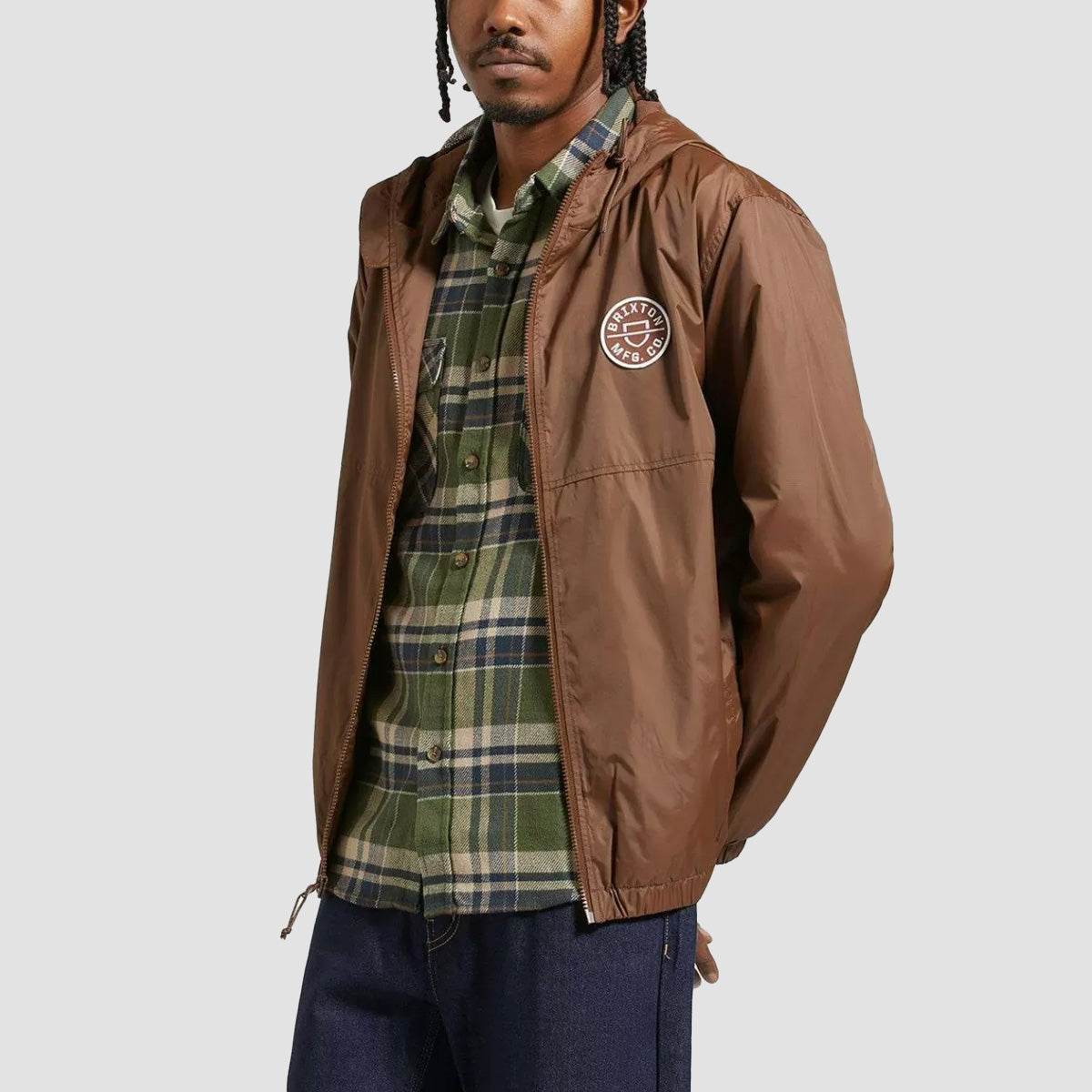 Brixton Claxton Crest Lightweight Jacket Pinecone Brown