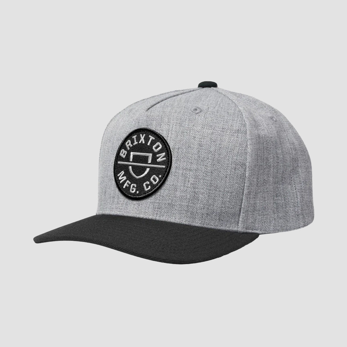 Brixton Crest C MP Snapback Cap Heather Grey/Black