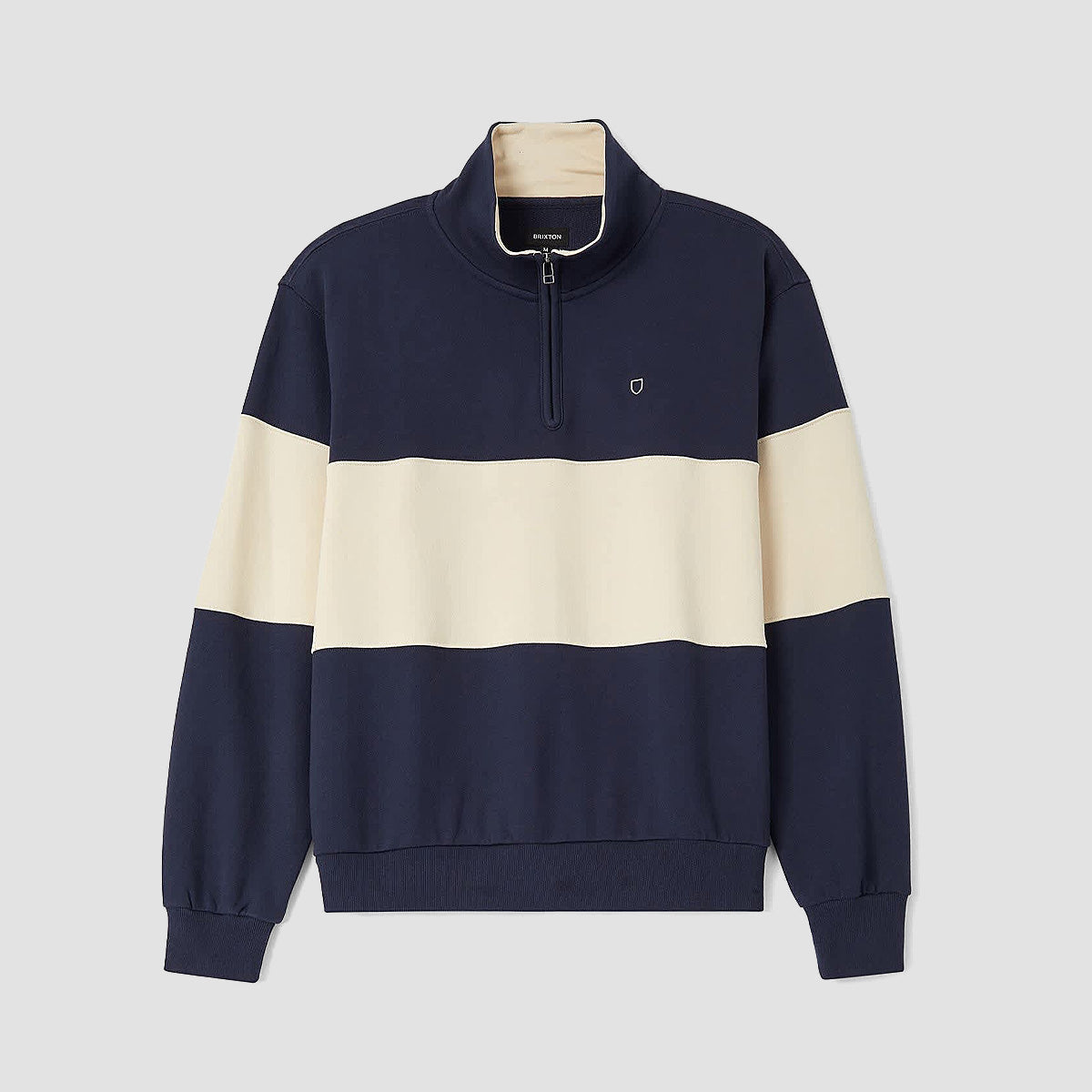 Brixton Danville Quarter Zip Sweatshirt Navy/Whitecap