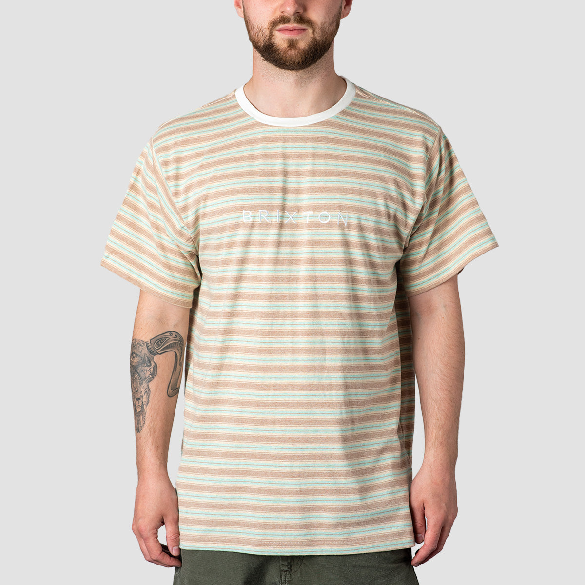 Brixton Hilt Alpha Line Knit T-Shirt Twig/Whitecap/Seafoam