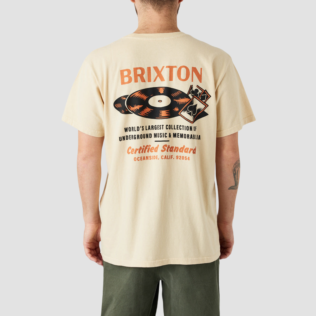 Brixton Hubbard T-Shirt Cream Worn Wash