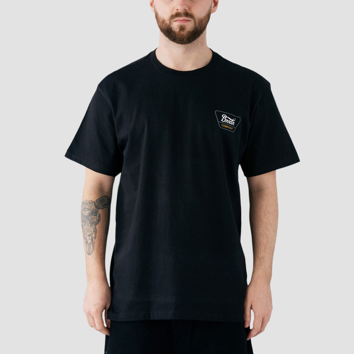 Brixton Linwood T-Shirt Black/Gold/White
