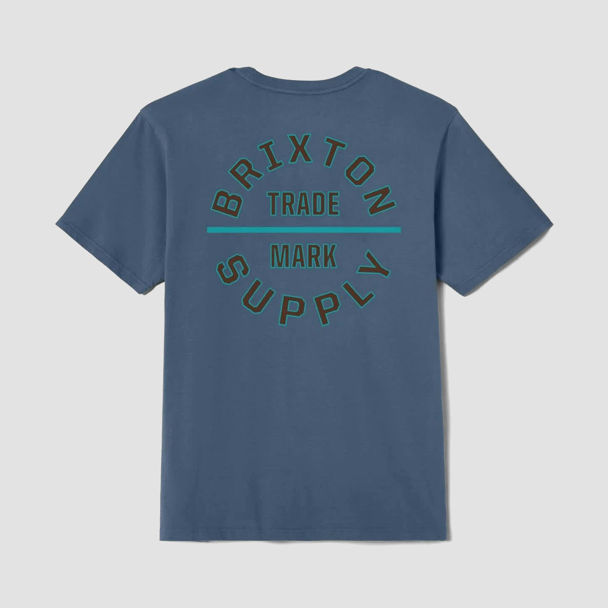 Brixton Oath V T-Shirt Harbor Blue/Dk Brown/Teal
