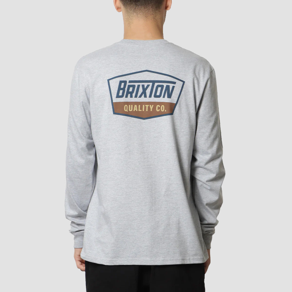 Brixton Regal Longsleeve T-Shirt Heather Grey/Navy/Brown