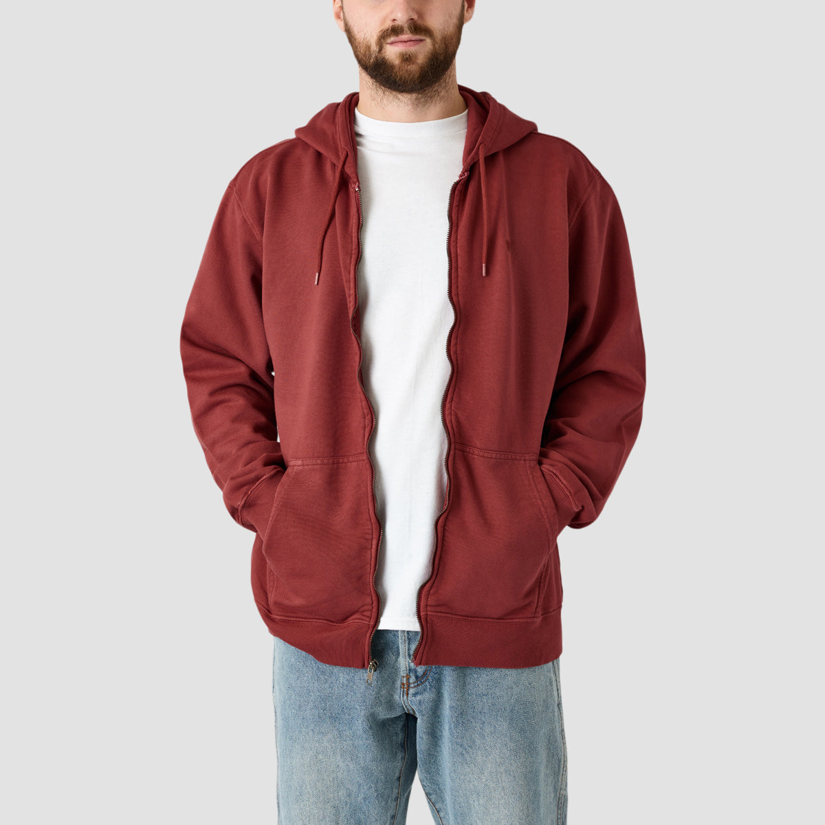 Brixton Vintage Reserve Full Zip Hoodie Island Berry Vintage Wash