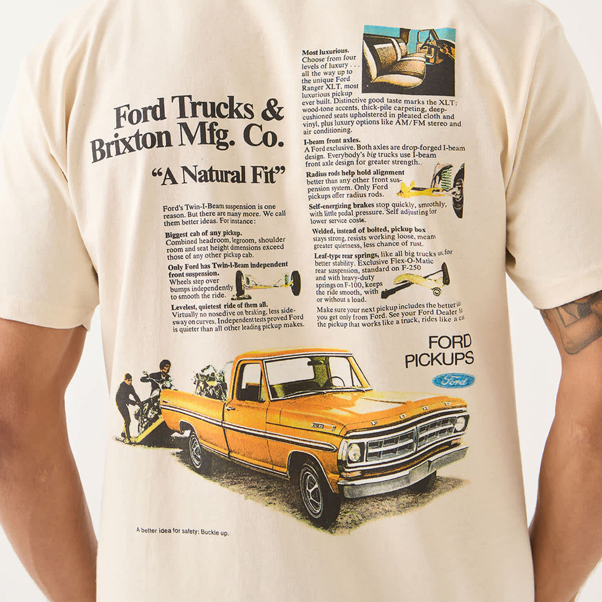 Brixton X Ford 71 Pickup T-Shirt Wimbledon White