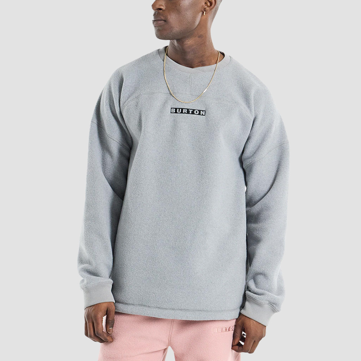 Burton Cinder Crewneck Fleece Sweatshirt Grey Heather