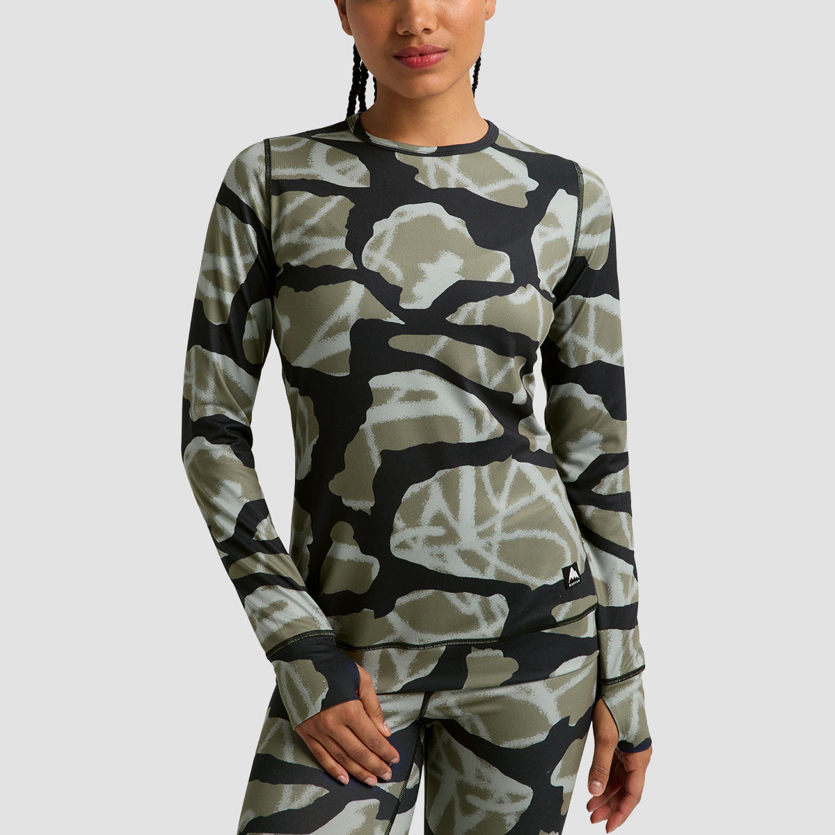 Burton Midweight Base Layer Crewneck Longsleeve T-Shirt Graffiti Camo - Womens