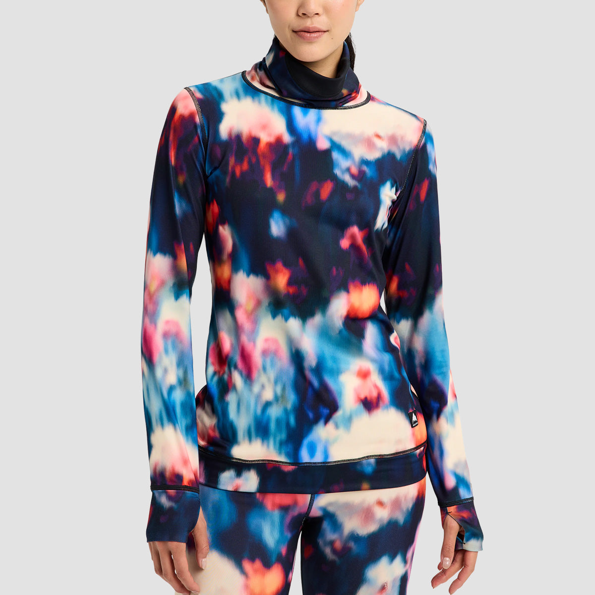 Burton Midweight Base Layer Long Neck Longsleeve T-Shirt Floral Blur - Womens