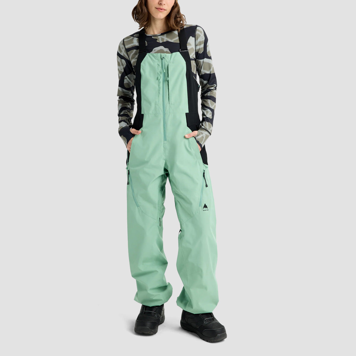 Burton Reserve 2L Snow Bib Pants Soft Sage/True Black - Womens