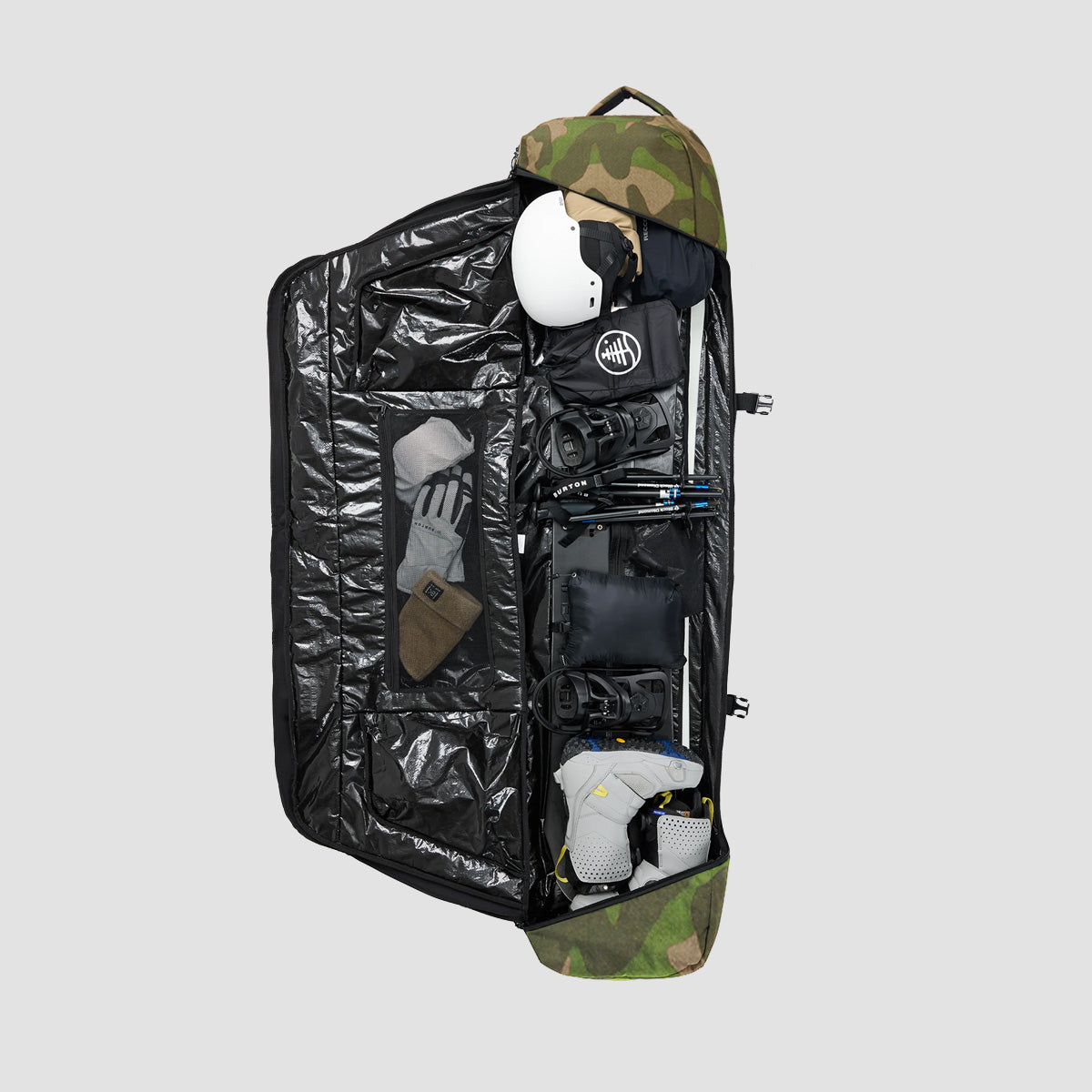 Burton Wheelie Flight Attendant Snowboard Bag Keel Camo 166cm