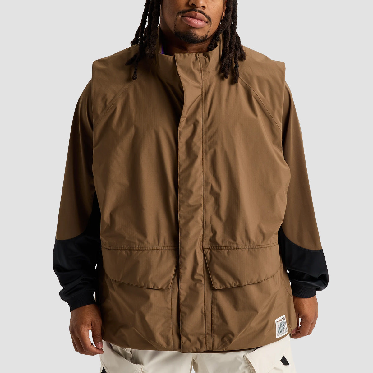 Burton X Zeb Powell Reversible Ins Vest Jacket Earth Ship Brown