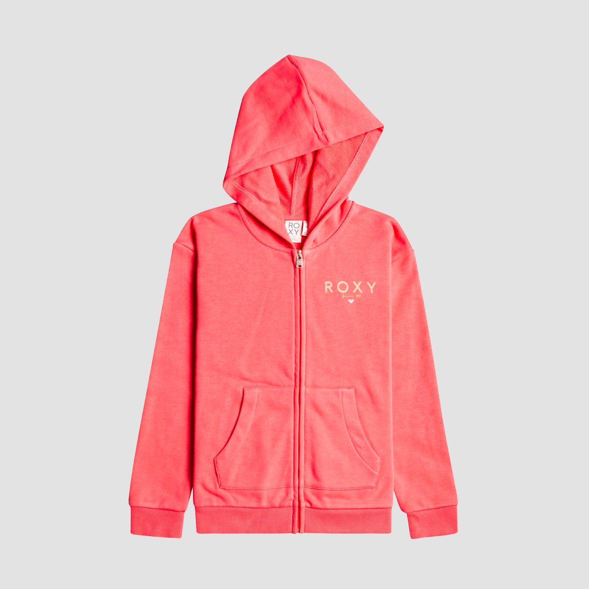 Roxy Happiness Forever Zip Hoodie Sun Kissed Coral - Girls