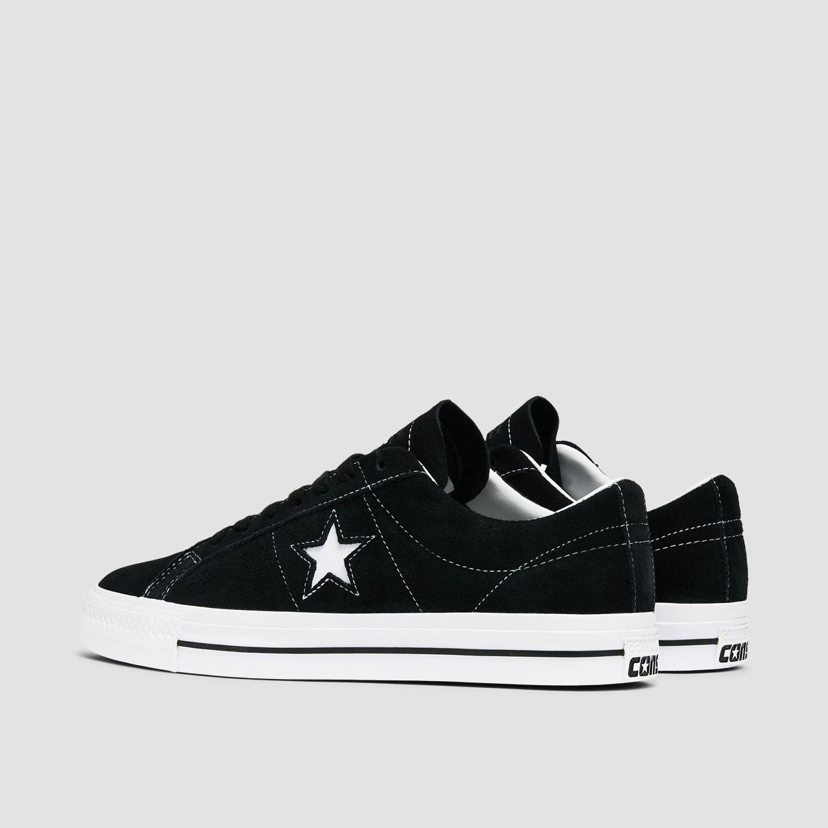 Converse One Star Pro Shoes - Black/Black/White