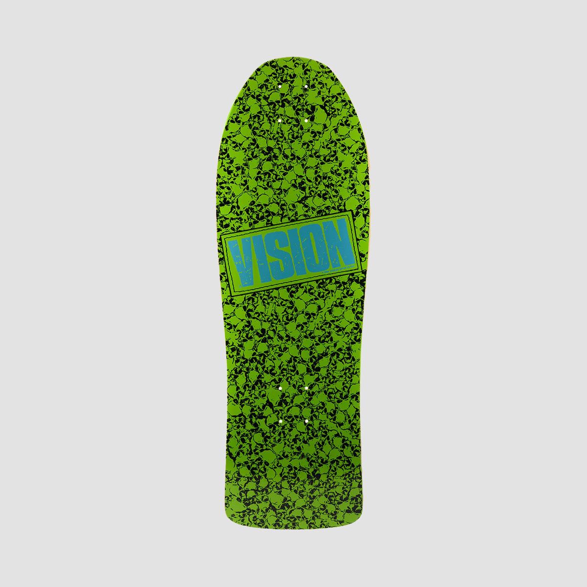 Vision Punk Skull Skateboard Deck Green - 10"